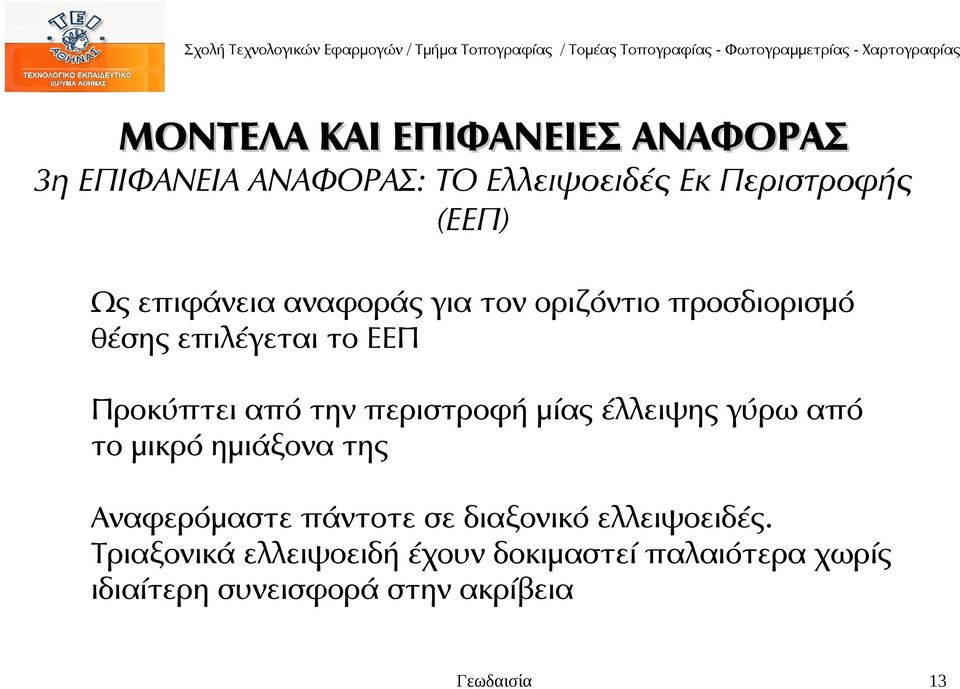 περιστροφή μίας έλλειψης γύρω από το μικρό ημιάξονα της Αναφερόμαστε πάντοτε σε διαξονικό