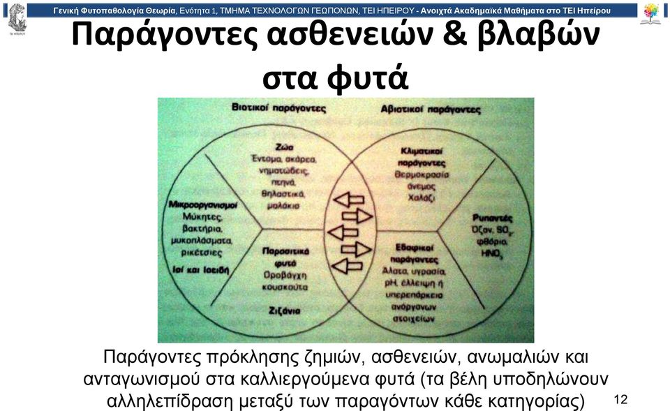 ανταγωνισμού στα καλλιεργούμενα φυτά (τα βέλη