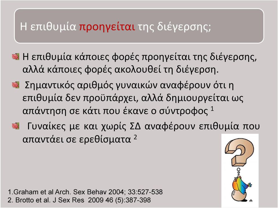 ! Σημαντικός αριθμός γυναικών αναφέρουν ότι η επιθυμία δεν προϋπάρχει, αλλά δημιουργείται ως απάντηση σε