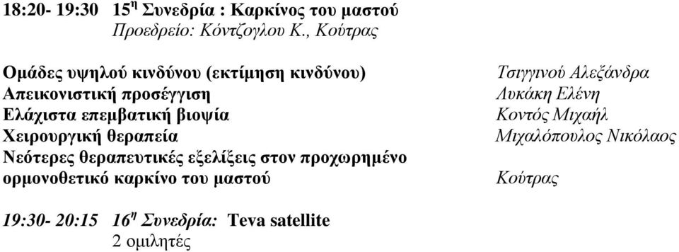 βιοψία Χειρουργική θεραπεία Νεότερες θεραπευτικές εξελίξεις στον προχωρημένο ορμονοθετικό καρκίνο του