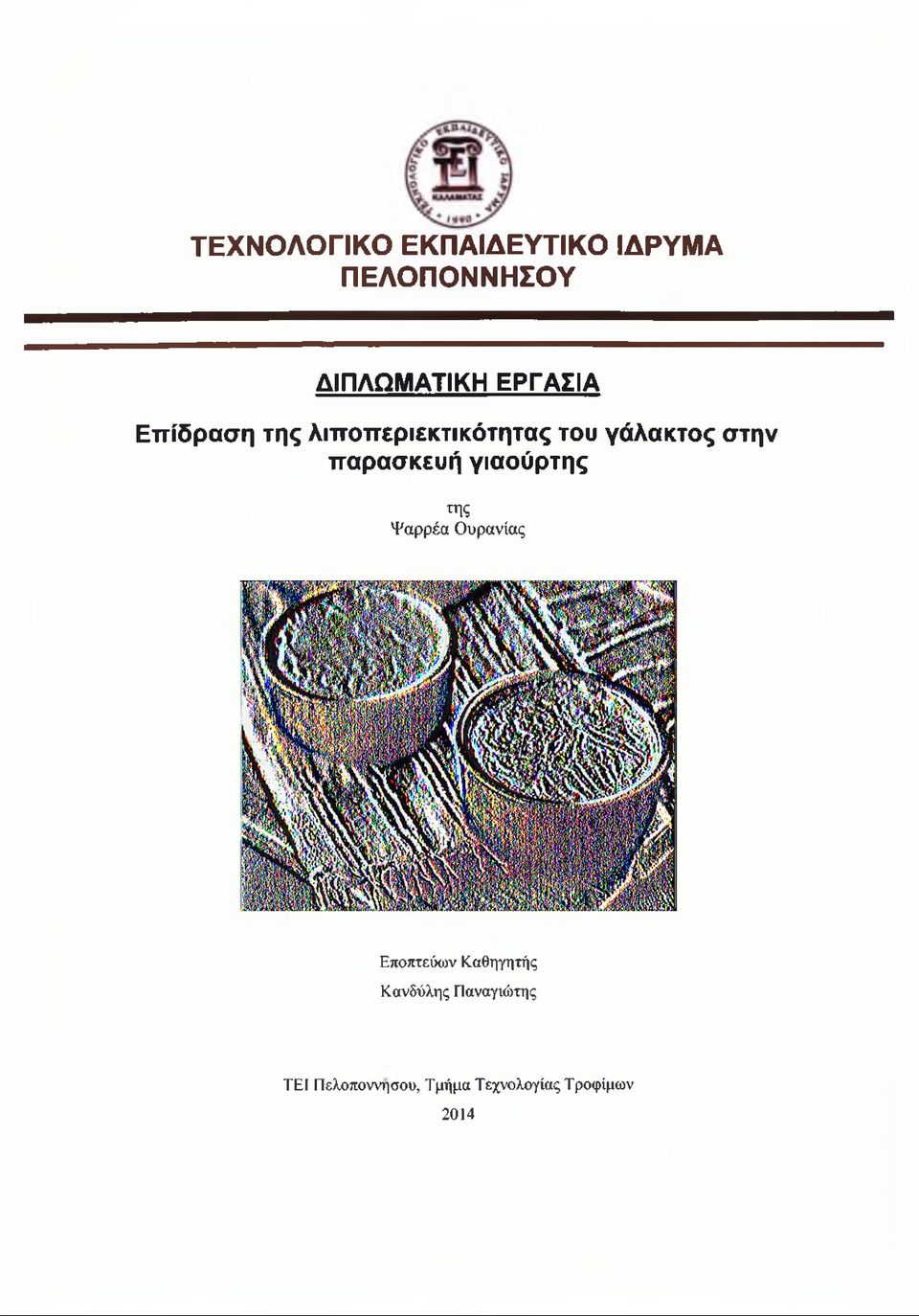 παρασκευή γιαούρτης της Ψαρρέα Ουρανίας Εποπτεύων Καθηγητής