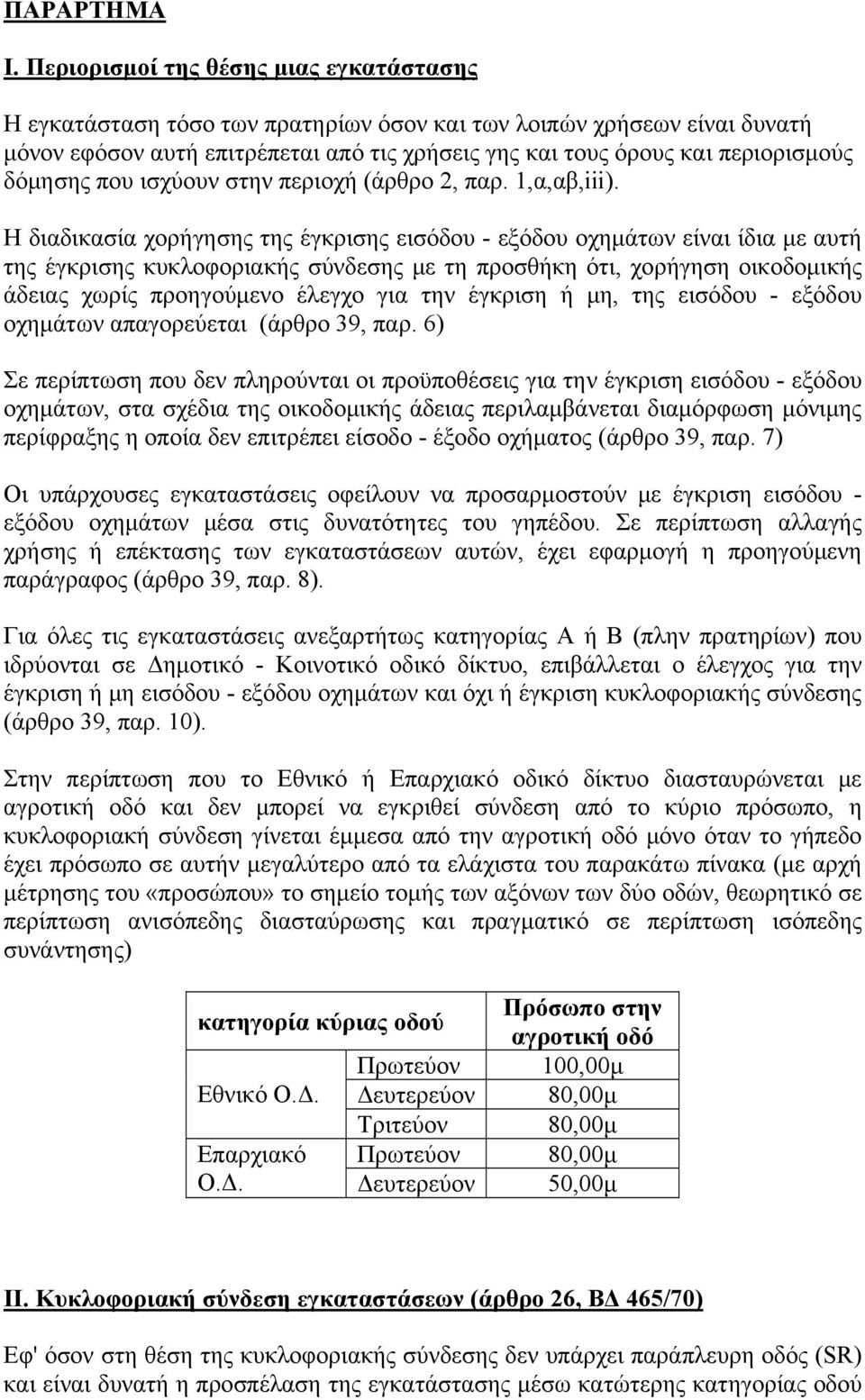 δόμησης που ισχύουν στην περιοχή (άρθρο 2, παρ. 1,α,αβ,iii).