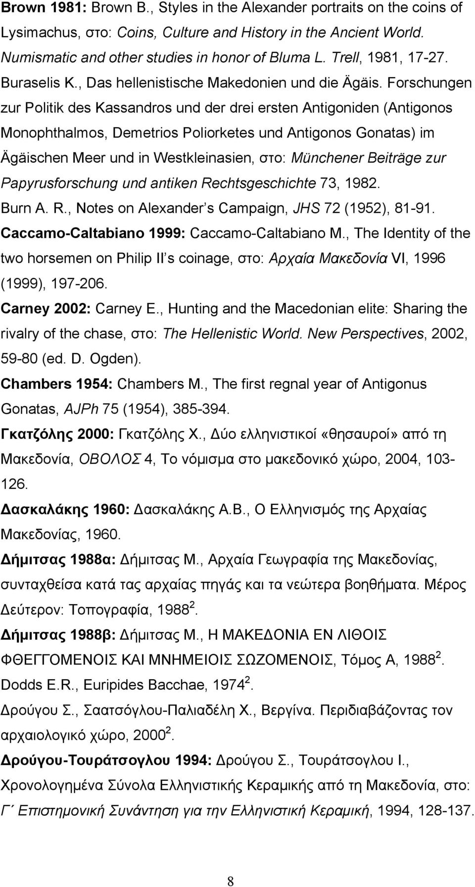 Forschungen zur Politik des Kassandros und der drei ersten Antigoniden (Antigonos Monophthalmos, Demetrios Poliorketes und Antigonos Gonatas) im Ägäischen Meer und in Westkleinasien, στο: Münchener