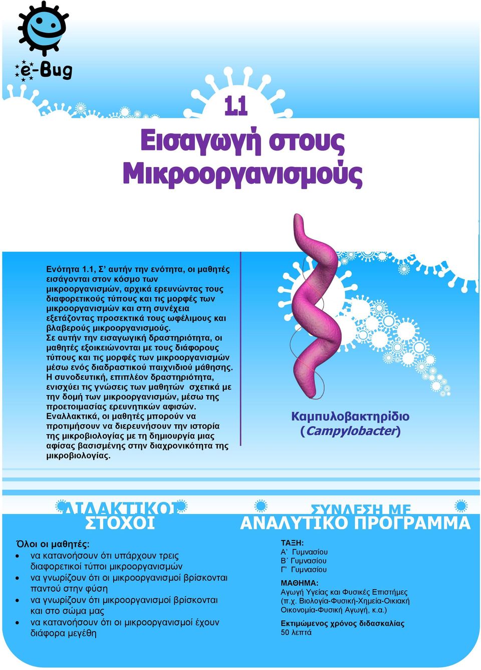 τους ωφέλιμους και βλαβερούς μικροοργανισμούς.