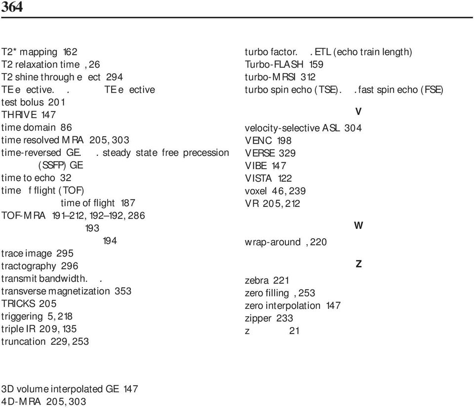 steady state free precession (SSFP) GE time to echo 32 time οf flight (TOF) φαινόμενο time of flight 187 TOF-MRA 191 212, 192 192, 286 βελτιστοποίηση 193 γωνία πρόσπτωσης 194 trace image 295