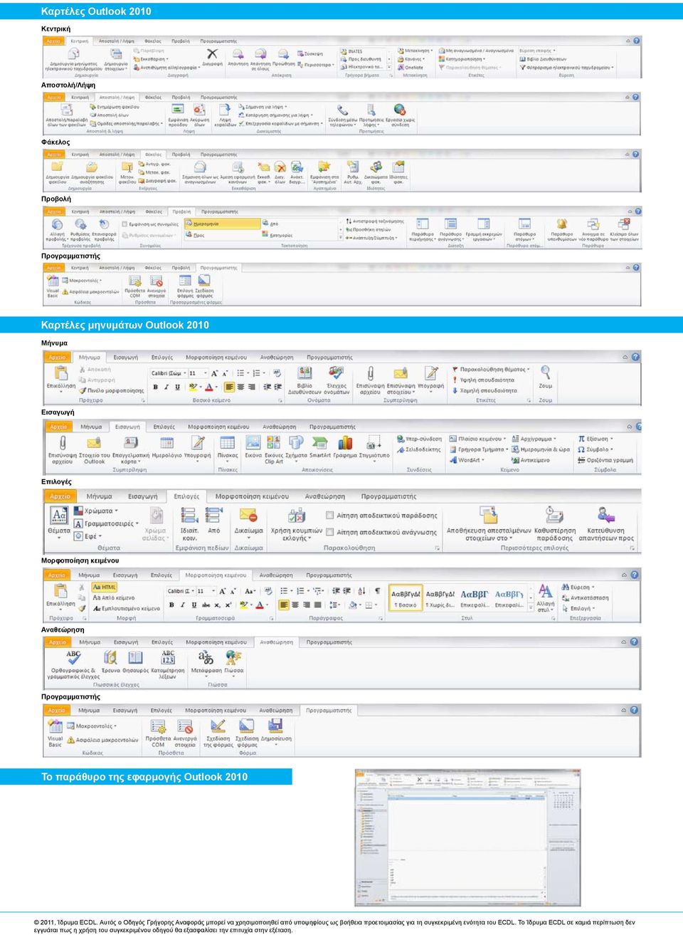 2010 Μήνυμα Εισαγωγή Επιλογές Μορφοποίηση κειμένου