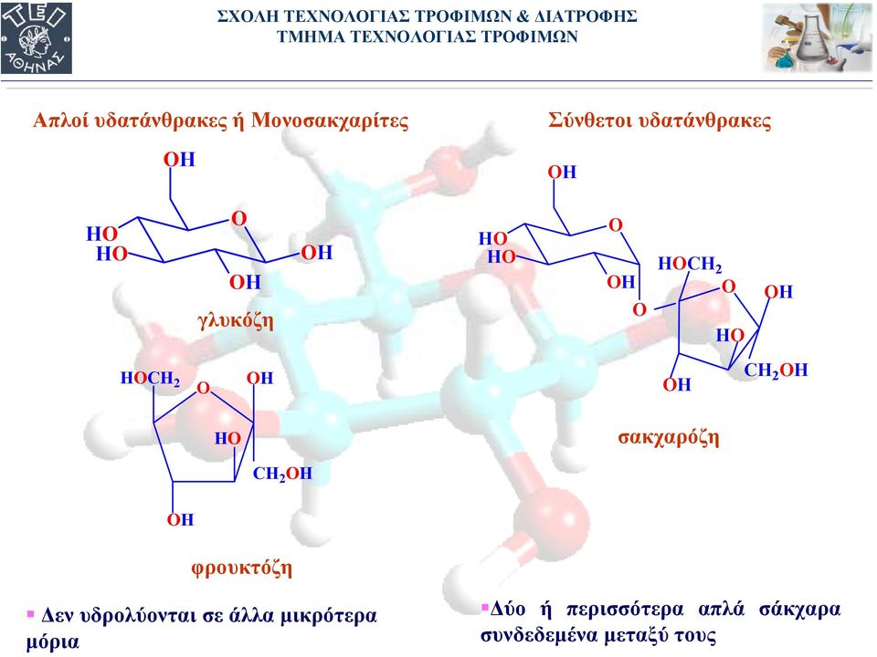 υδρολύονται σε άλλα µικρότερα µόρια ύο ή