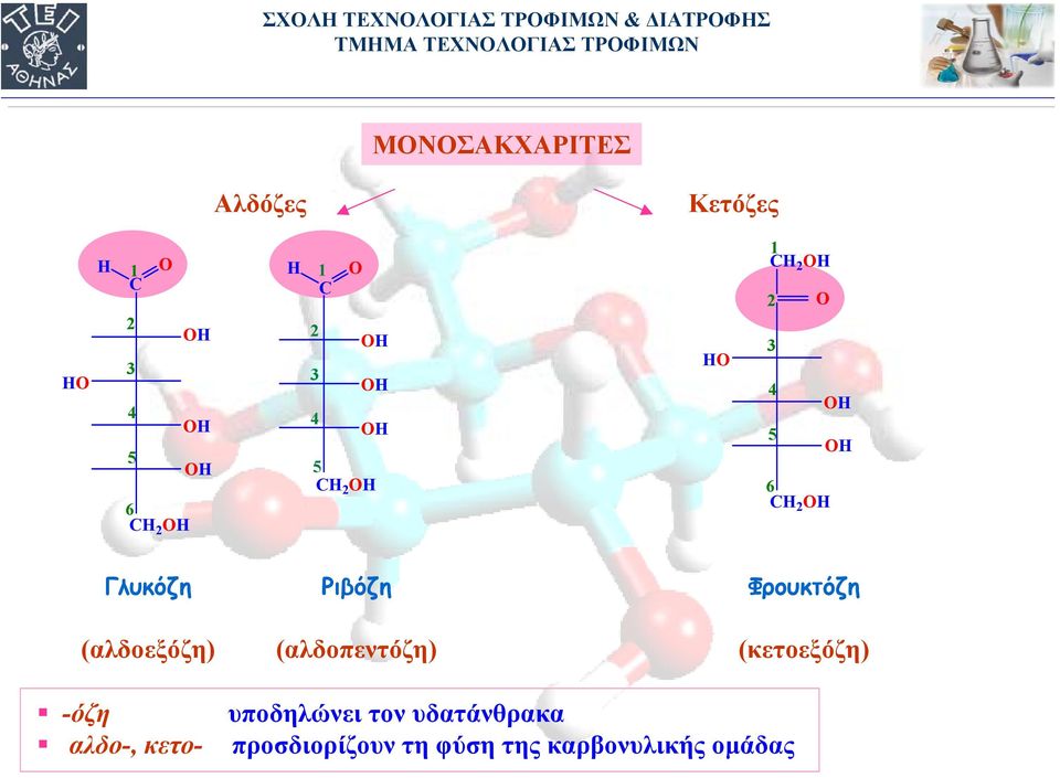 (κετοεξόζη) -όζη υποδηλώνει τον υδατάνθρακα