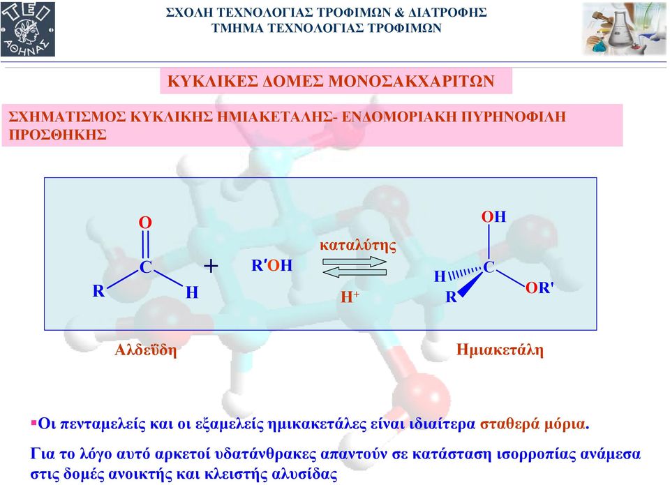 οι εξαµελείς ηµικακετάλες είναι ιδιαίτερα σταθερά µόρια.