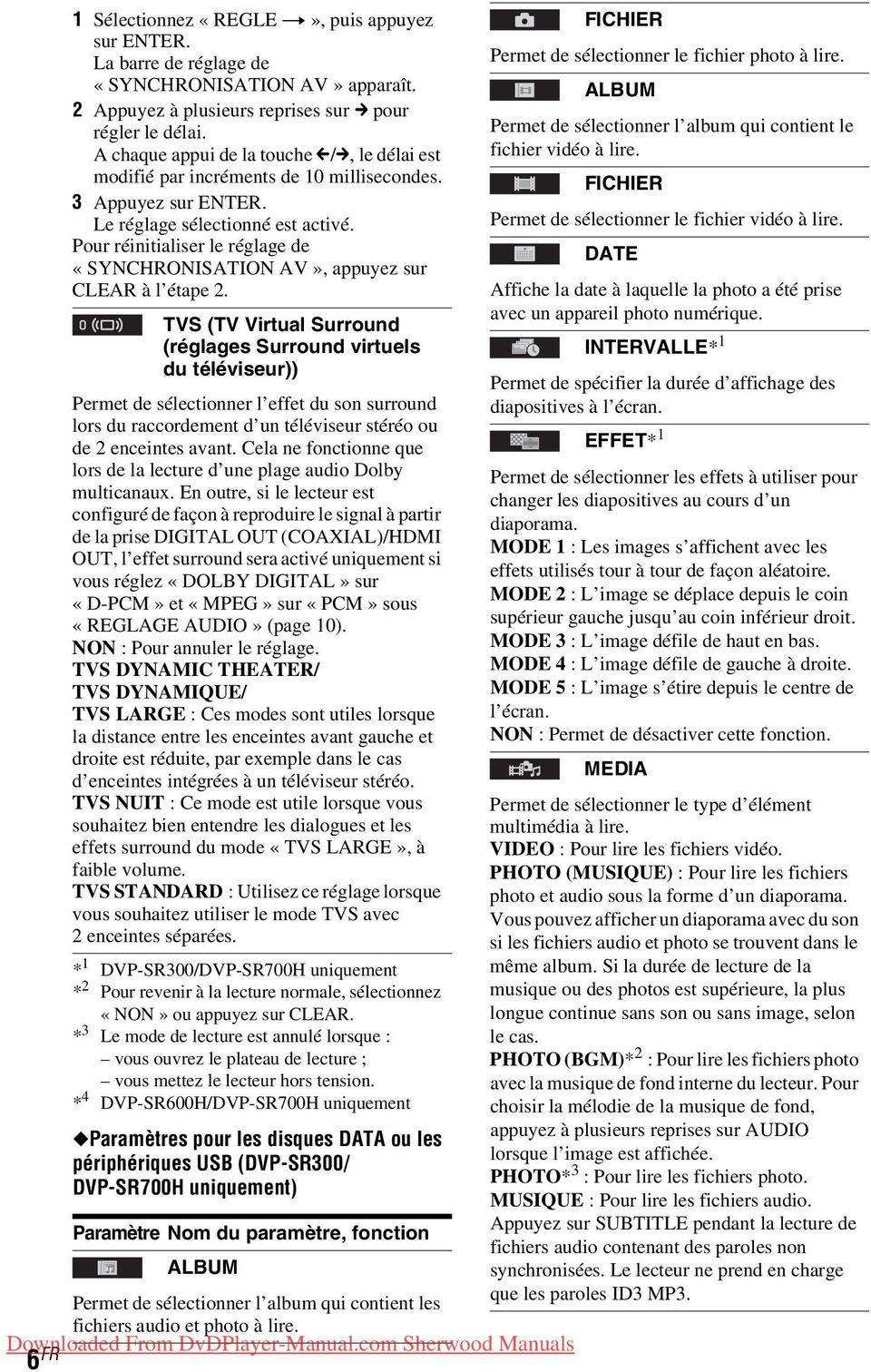 Pour réinitialiser le réglage de «SYNCHRONISATION AV», appuyez sur CLEAR à l étape 2.