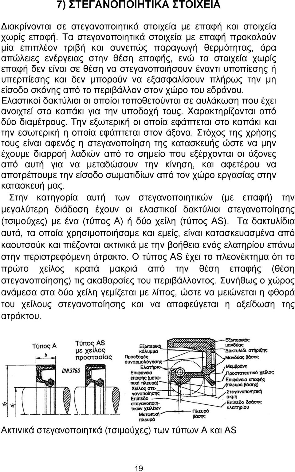 στεγανοποιήσουν έναντι υποπίεσης ή υπερπίεσης και δεν μπορούν να εξασφαλίσουν πλήρως την μη είσοδο σκόνης από το περιβάλλον στον χώρο του εδράνου.