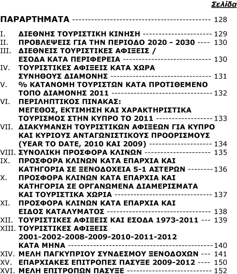 % ΚΑΤΑΝΟΜΗ ΤΟΥΡΙΣΤΩΝ ΚΑΤΑ ΠΡΟΤΙΘΕΜΕΝΟ VI.