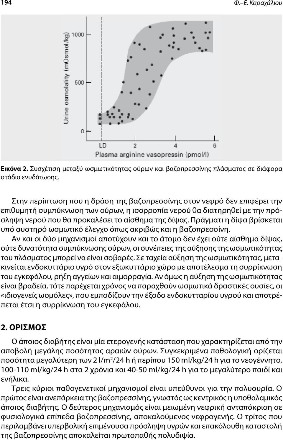 Πράγματι η δίψα βρίσκεται υπό αυστηρό ωσμωτικό έλεγχο όπως ακριβώς και η βαζοπρεσσίνη.