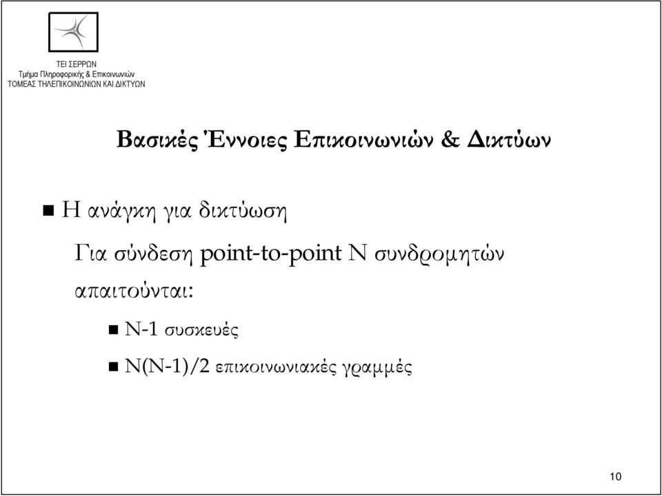 point-to-point Ν συνδρομητών