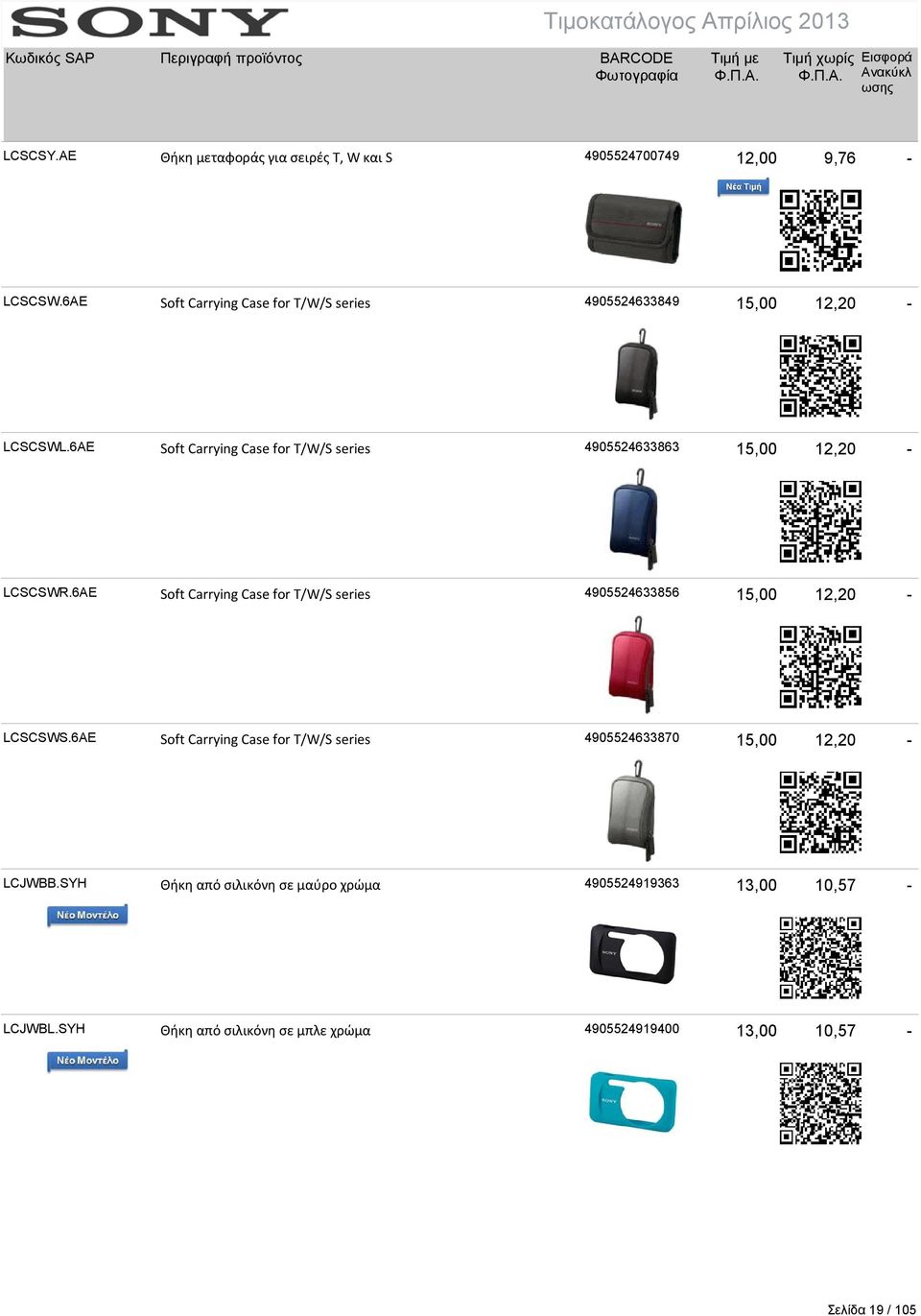 6AE Soft Carrying Case for T/W/S series 4905524633863 15,00 12,20 - LCSCSWR.