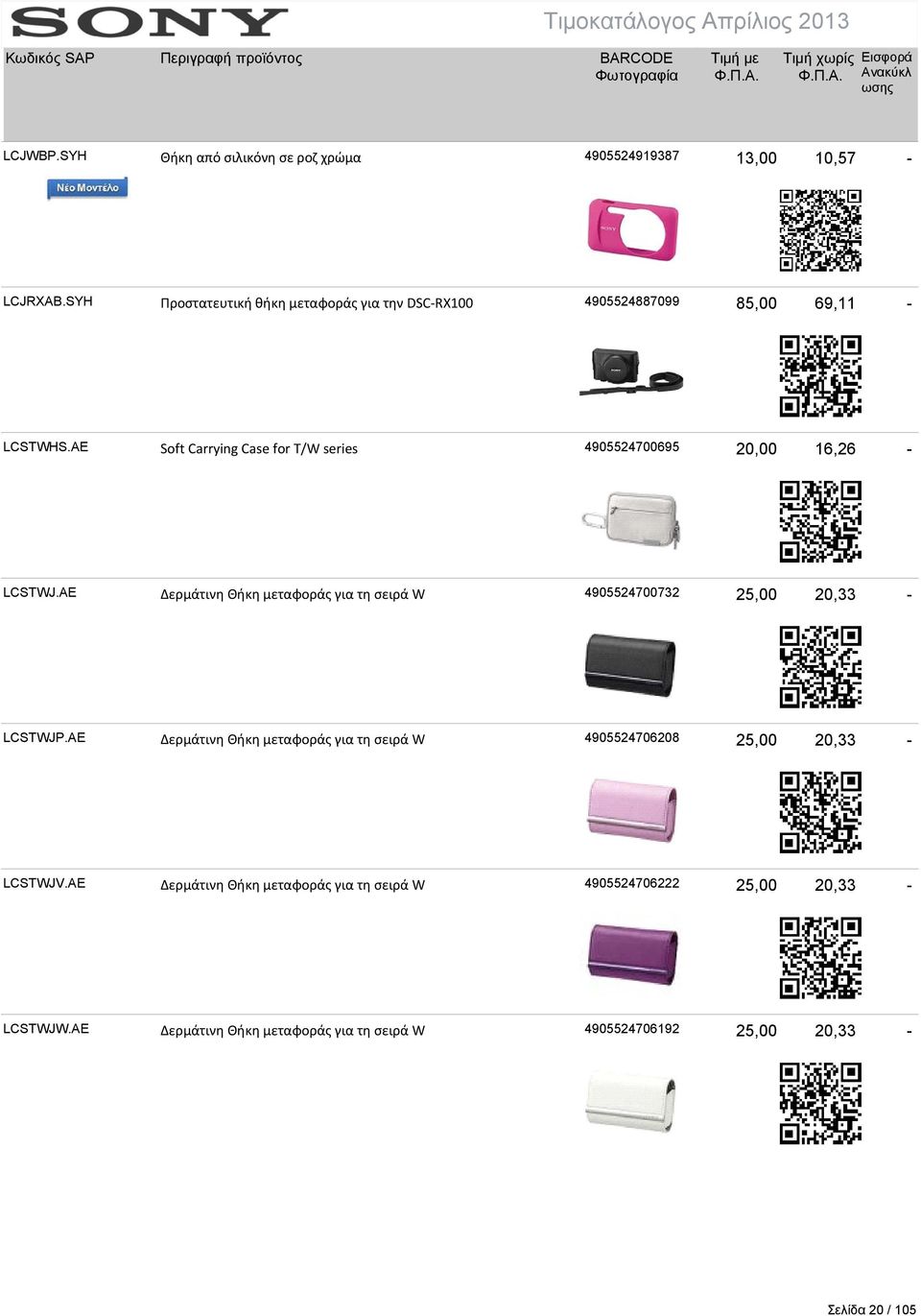 AE Soft Carrying Case for T/W series 4905524700695 20,00 16,26 - LCSTWJ.