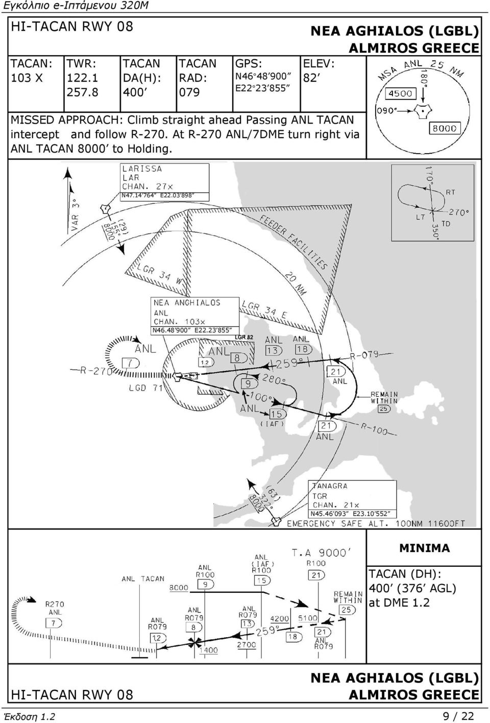 APPROACH: Climb straight ahead Passing ANL TACAN intercept and follow R-270.