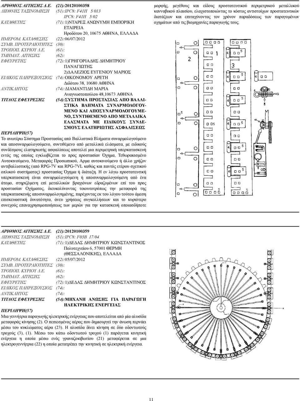 ΑΙΤΗΣΗΣ (62): (72):1)ΓΡΗΓΟΡΙΑ ΗΣ ΗΜΗΤΡΙΟΥ ΠΑΝΑΓΙΩΤΗΣ 2) ΑΛΕΖΙΟΣ ΕΥΓΕΝΙΟΥ ΜΑΡΙΟΣ ΕΙ ΙΚΟΣ ΠΛΗΡΕΞΟΥΣΙΟΣ (74):ΟΙΚΟΝΟΜΟΥ ΑΡΕΤΗ ιδότου 38, 10680 ΑΘΗΝΑ (74): ΙΑΜΑΝΤΙ Η ΜΑΡΙΑ Αναγνωστοπούλου 48,10673 ΑΘΗΝΑ