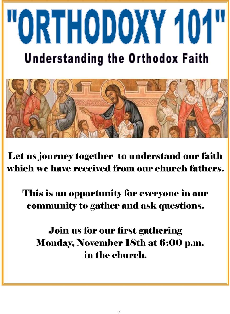 This is an opportunity for everyone in our community to gather
