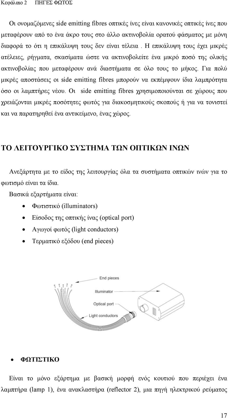 Η επικάλυψη τους έχει µικρές ατέλειες, ρήγµατα, σκασίµατα ώστε να ακτινοβολείτε ένα µικρό ποσό της ολικής ακτινοβολίας που µεταφέρουν ανά διαστήµατα σε όλο τους το µήκος.