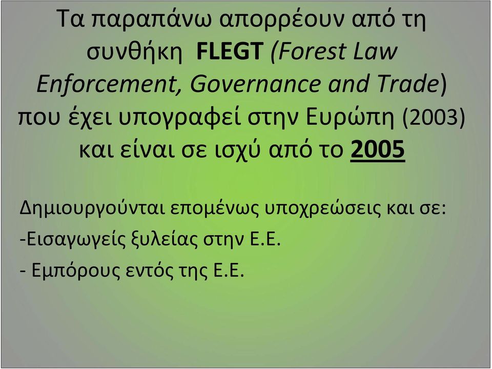 Ευρώπη (2003) και είναι σε ισχύ από το 2005 Δημιουργούνται