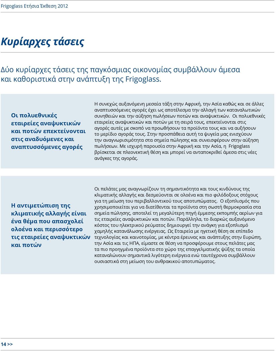 έχει ως αποτέλεσμα την αλλαγή των καταναλωτικών συνηθειών και την αύξηση πωλήσεων ποτών και αναψυκτικών.