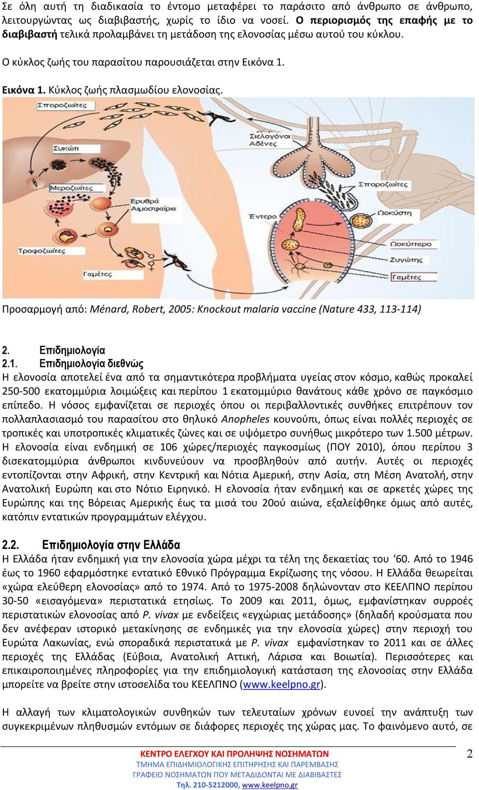 Προσαρμογή από: Ménard, Robert, 2005: Knockout malaria vaccine (Nature 433, 11