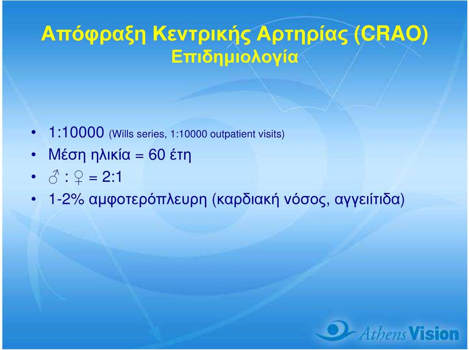 1:10000 outpatient visits) Mέσηηλικία = 60