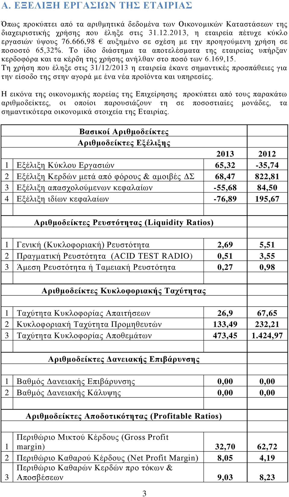 Τη χρήση που έληξε στις 31/12/2013 η εταιρεία έκανε σημαντικές προσπάθειες για την είσοδο της στην αγορά με ένα νέα προϊόντα και υπηρεσίες.