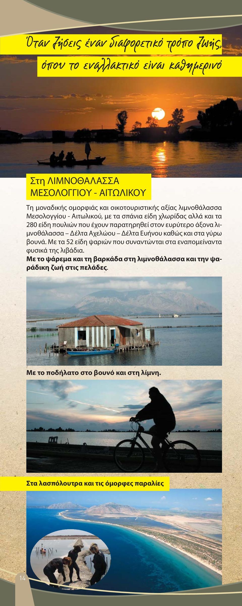 άξονα λιμνοθάλασσα Δέλτα Αχελώου Δέλτα Ευήνου καθώς και στα γύρω βουνά. Με τα 52 είδη ψαριών που συναντώνται στα εναπομείναντα φυσικά της λιβάδια.