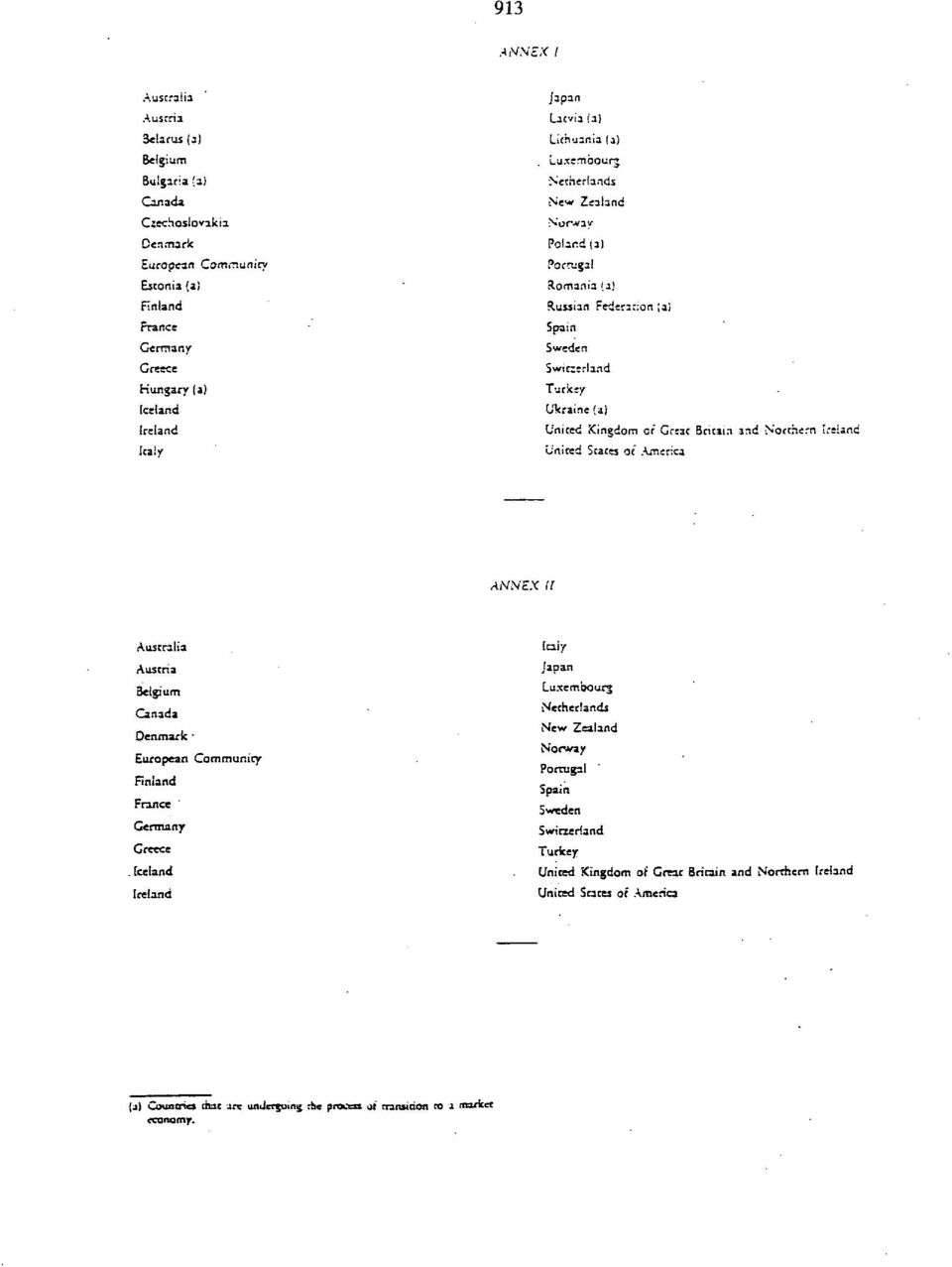 xembourj Netherlands New Zealand Norway Poland (a) Poctugal Romania (a) Russian Federation ;ai Spain Sweden Switzerland Turkey Ukraine (a) United Kingdom or Gr:3t Britain 3nd Northern Ireland United