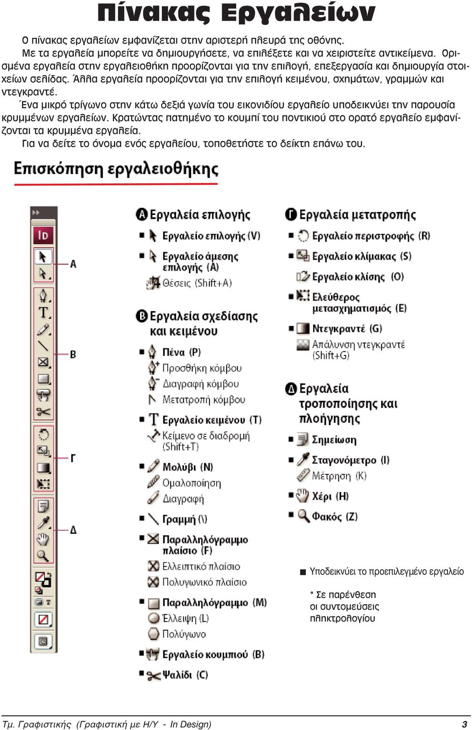 Άλλα εργαλεία προορίζονται για την επιλογή κειμένου, σχημάτων, γραμμών και ντεγκραντέ.