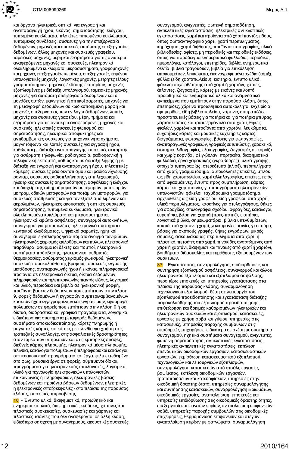 δεδομένων, μηχανές και συσκευές αυτόματης επεξεργασίας δεδομένων, άλλες μηχανές και συσκευές γραφείου, ταμειακές μηχανές, μέρη και εξαρτήματα για τις ανωτέρω αναφερόμενες μηχανές και συσκευές,