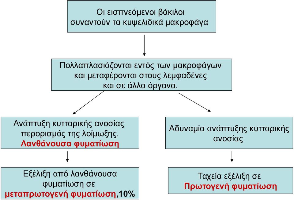 Ανάπτυξη κυτταρικής ανοσίας περορισμός της λοίμωξης.