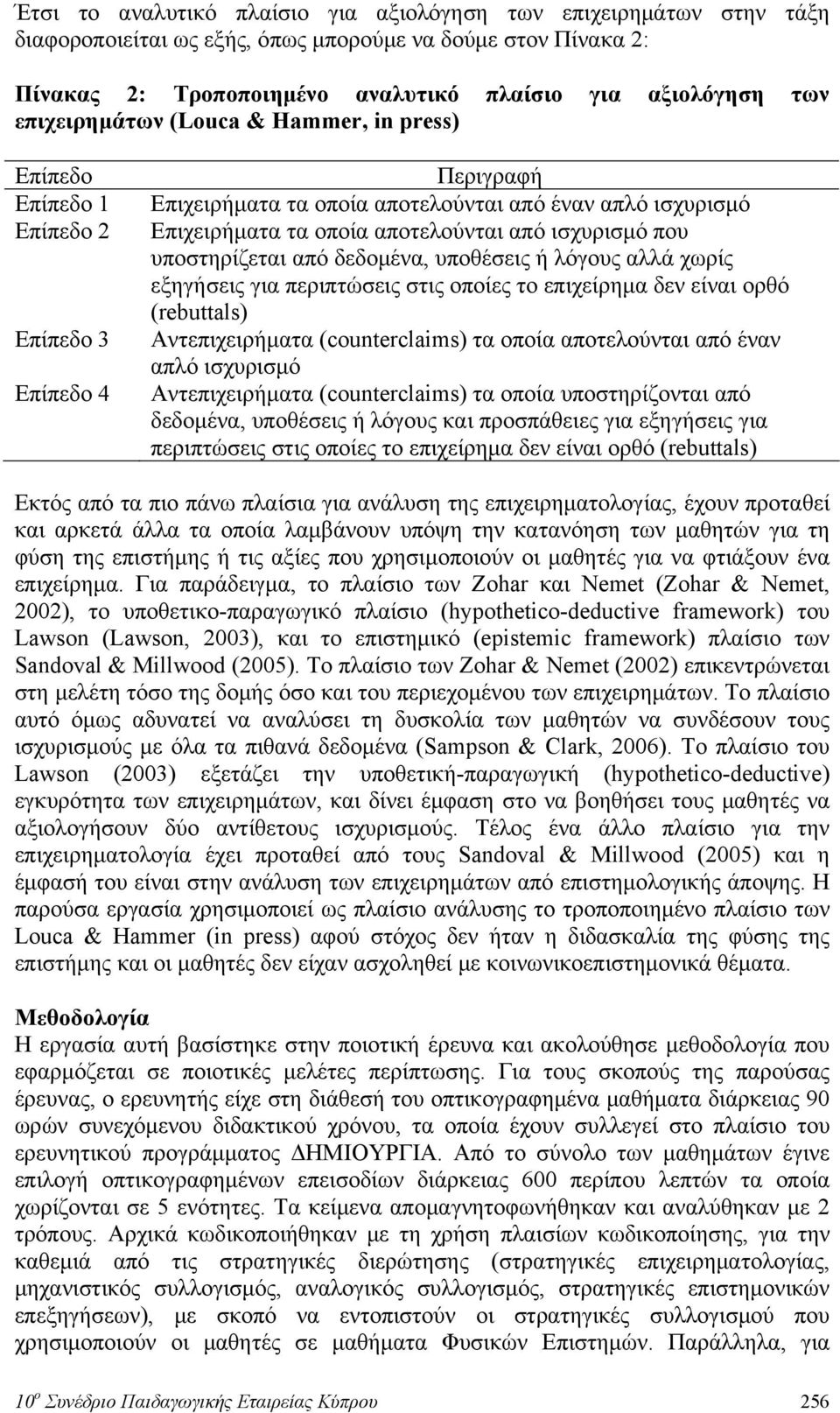 ισχυρισμό που υποστηρίζεται από δεδομένα, υποθέσεις ή λόγους αλλά χωρίς εξηγήσεις για περιπτώσεις στις οποίες το επιχείρημα δεν είναι ορθό (rebuttals) Αντεπιχειρήματα (counterclaims) τα οποία