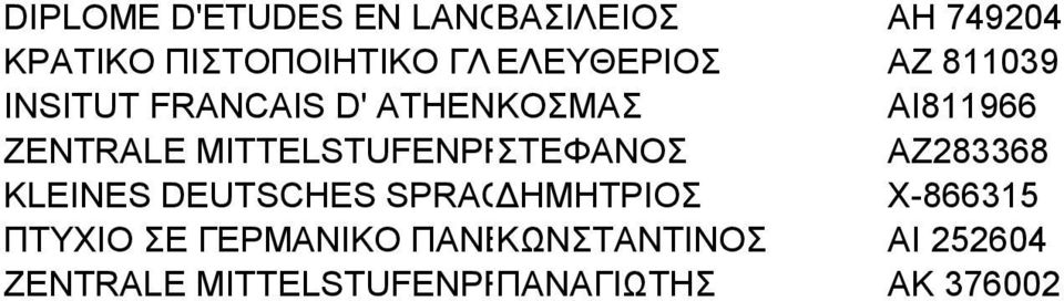 SUPERIEURES ZENTRALE MITTELSTUFENPRUFUNG ΣΤΕΦΑΝΟΣ ZEUGNIS C1 ΑΖ283368 KLEINES DEUTSCHES SPRACHDIPLOM ΔΗΜΗΤΡΙΟΣ (