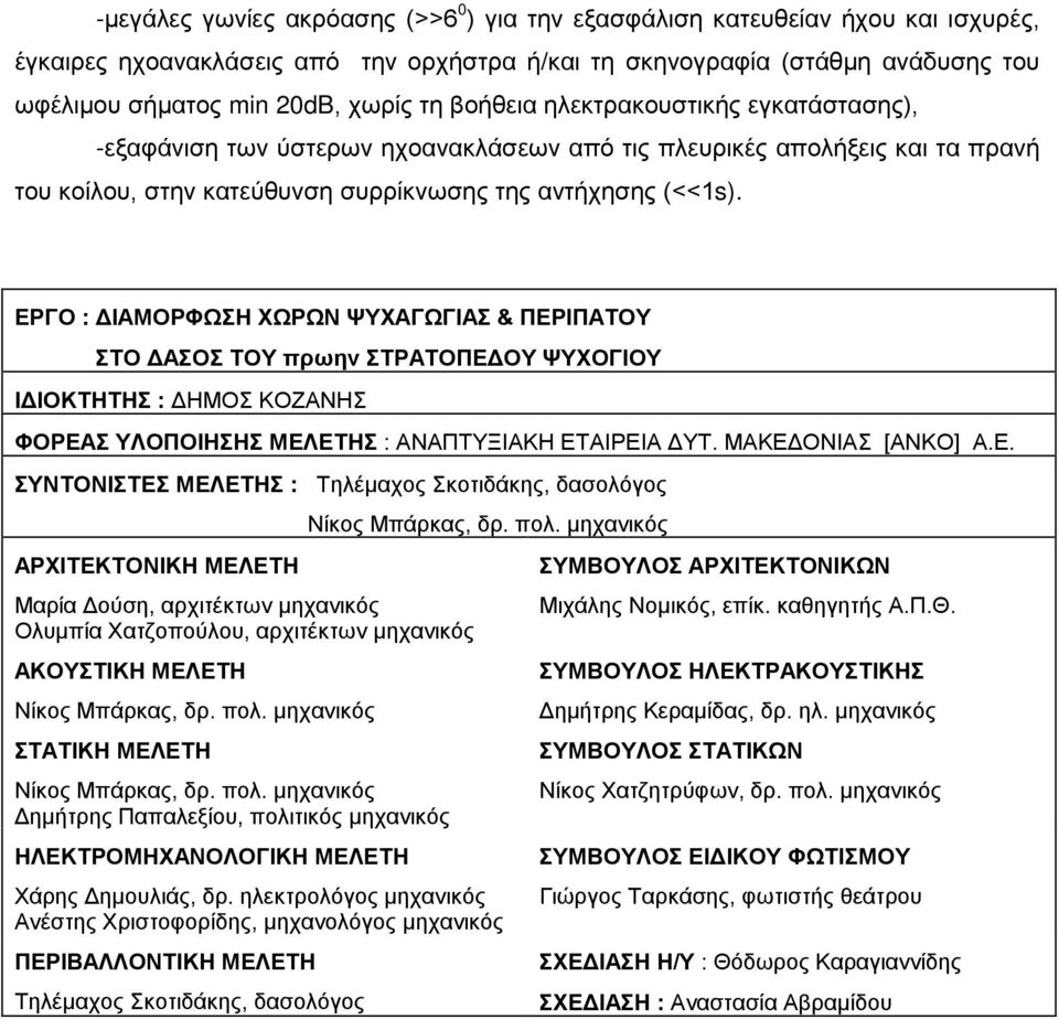 ΕΡΓΟ : ΔΙΑΜΟΡΦΩΣΗ ΧΩΡΩΝ ΨΥΧΑΓΩΓΙΑΣ & ΠΕΡΙΠΑΤΟΥ ΣΤΟ ΔΑΣΟΣ ΤΟΥ πρωην ΣΤΡΑΤΟΠΕΔΟΥ ΨΥΧΟΓΙΟΥ ΙΔΙΟΚΤΗΤΗΣ : ΔΗΜΟΣ ΚΟΖΑΝΗΣ ΦΟΡΕΑΣ ΥΛΟΠΟΙΗΣΗΣ ΜΕΛΕΤΗΣ : ΑΝΑΠΤΥΞΙΑΚΗ ΕΤΑΙΡΕΙΑ ΔΥΤ. ΜΑΚΕΔΟΝΙΑΣ [ΑΝΚΟ] Α.Ε. ΣΥΝΤΟΝΙΣΤΕΣ ΜΕΛΕΤΗΣ : Τηλέμαχος Σκοτιδάκης, δασολόγος Νίκος Μπάρκας, δρ.