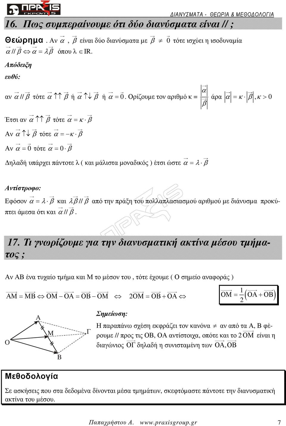 πολλπλσισµού ριθµού µε διάνυσµ προκύπτει άµεσ ότι κι //. 17.