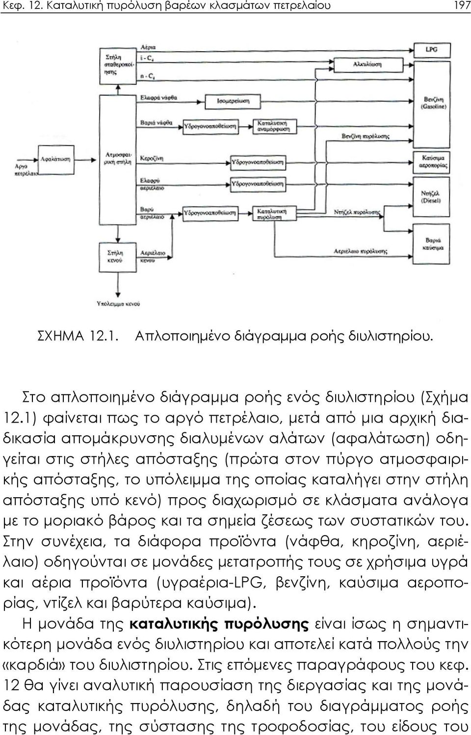 της οποίας καταλήγει στην στήλη απόσταξης υπό κενό) προς διαχωρισμό σε κλάσματα ανάλογα με το μοριακό βάρος και τα σημεία ζέσεως των συστατικών του.