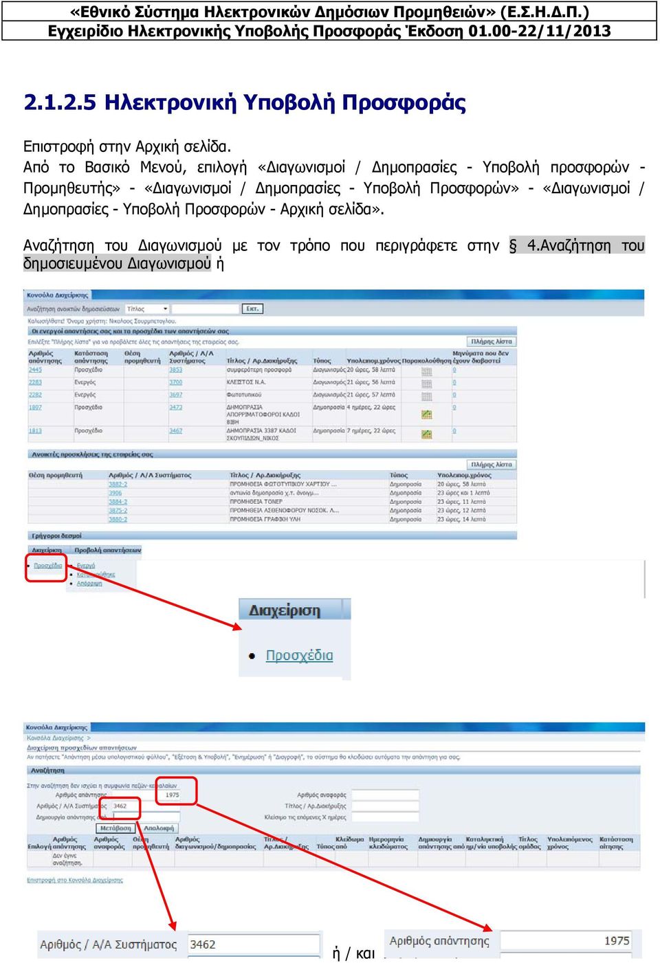 «Διαγωνισμοί / Δημοπρασίες - Υποβολή Προσφορών» - «Διαγωνισμοί / Δημοπρασίες - Υποβολή Προσφορών