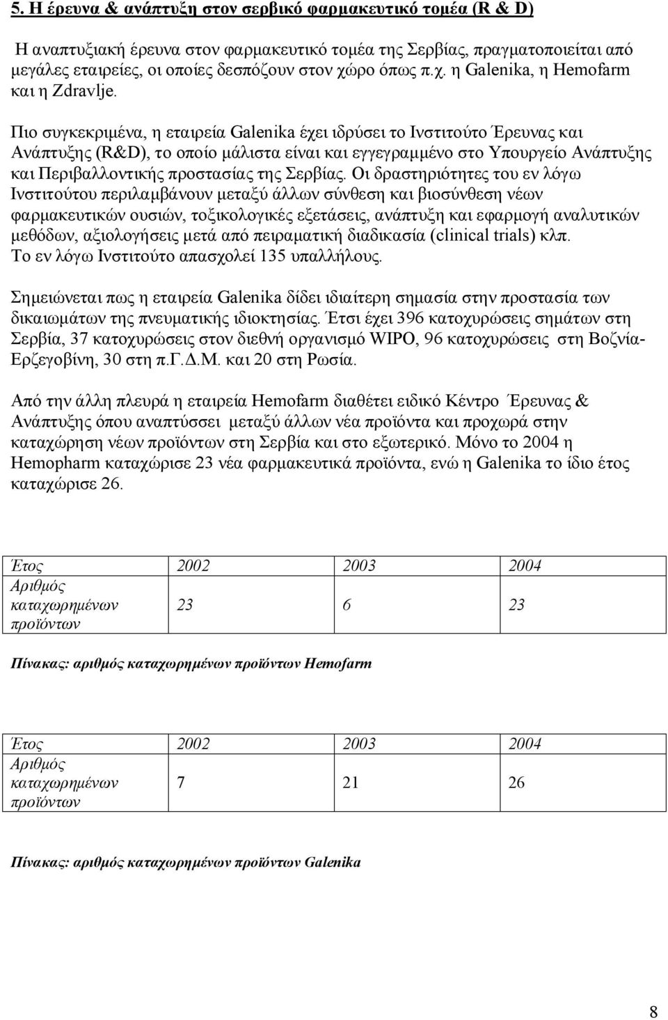 Πιο συγκεκριμένα, η εταιρεία Galenika έχει ιδρύσει το Ινστιτούτο Έρευνας και Ανάπτυξης (R&D), το οποίο μάλιστα είναι και εγγεγραμμένο στο Υπουργείο Ανάπτυξης και Περιβαλλοντικής προστασίας της