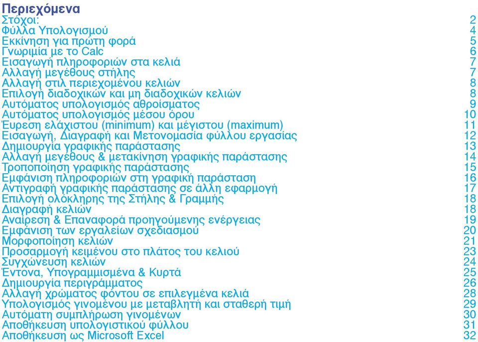 φύλλου εργασίας 12 Δημιουργία γραφικής παράστασης 13 Αλλαγή μεγέθους & μετακίνηση γραφικής παράστασης 14 Τροποποίηση γραφικής παράστασης 15 Εμφάνιση πληροφοριών στη γραφική παράσταση 16 Αντιγραφή