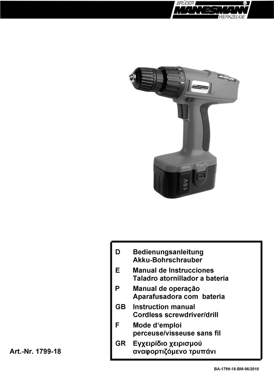 Instrucciones Taladro atornillador a batería Manual de operação Aparafusadora