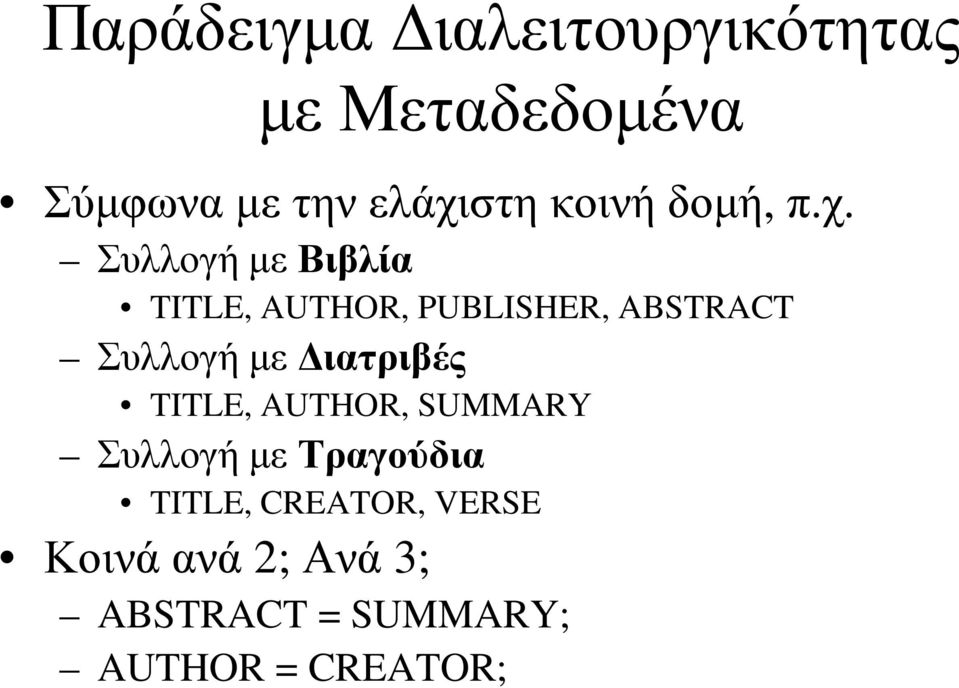 Συλλογή µε Βιβλία TITLE, AUTHOR, PUBLISHER, ABSTRACT Συλλογή µε