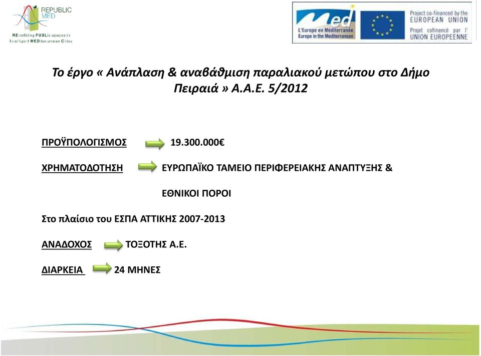 000 ΧΡΗΜΑΤΟΔΟΤΗΣΗ ΕΥΡΩΠΑΪΚΟ ΤΑΜΕΙΟ ΠΕΡΙΦΕΡΕΙΑΚΗΣ ΑΝΑΠΤΥΞΗΣ &