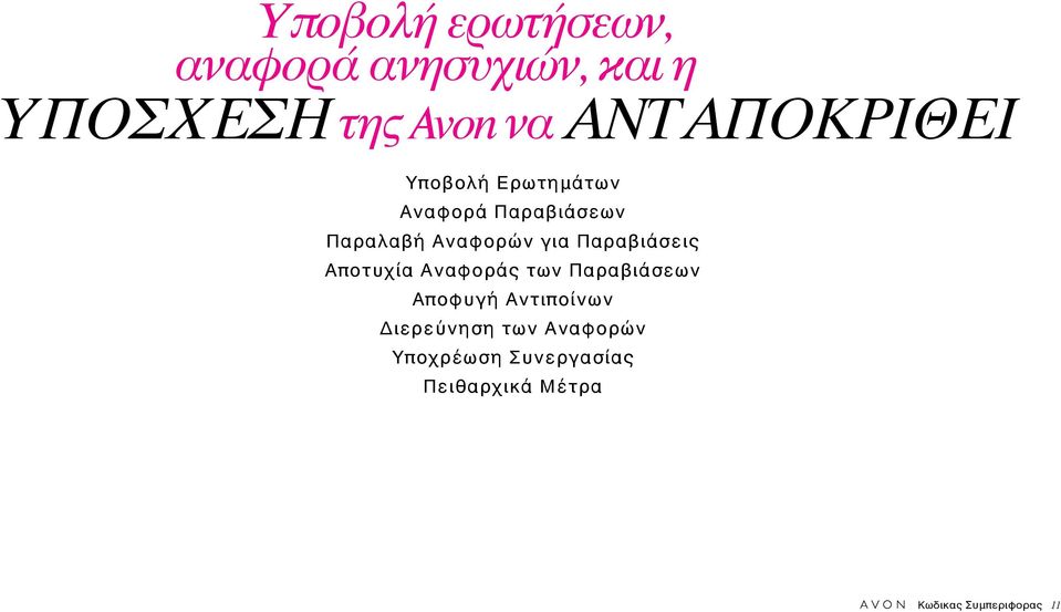 για Παραβιάσεις Αποτυχία Αναφοράς των Παραβιάσεων Αποφυγή Αντιποίνων