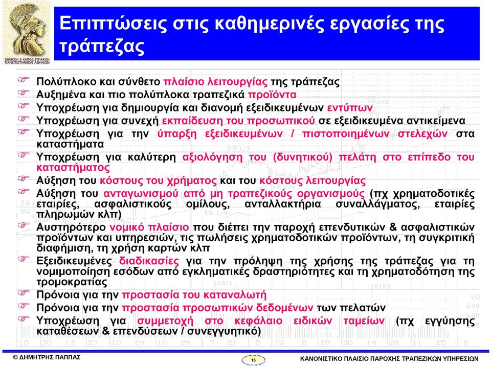 καλύτερη αξιολόγηση του (δυνητικού) πελάτη στο επίπεδο του καταστήματος Αύξηση του κόστους του χρήματος και του κόστους λειτουργίας Αύξηση του ανταγωνισμού από μη τραπεζικούς οργανισμούς (πχ