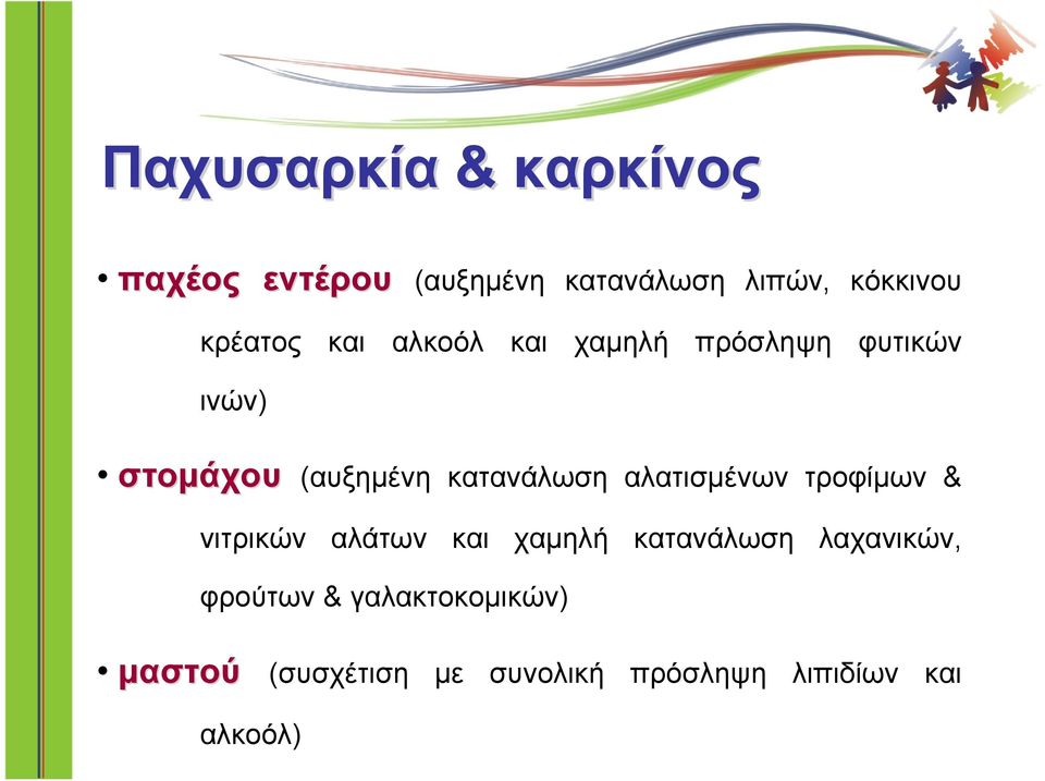 κατανάλωση αλατισμένων τροφίμων & νιτρικών αλάτων και χαμηλή κατανάλωση