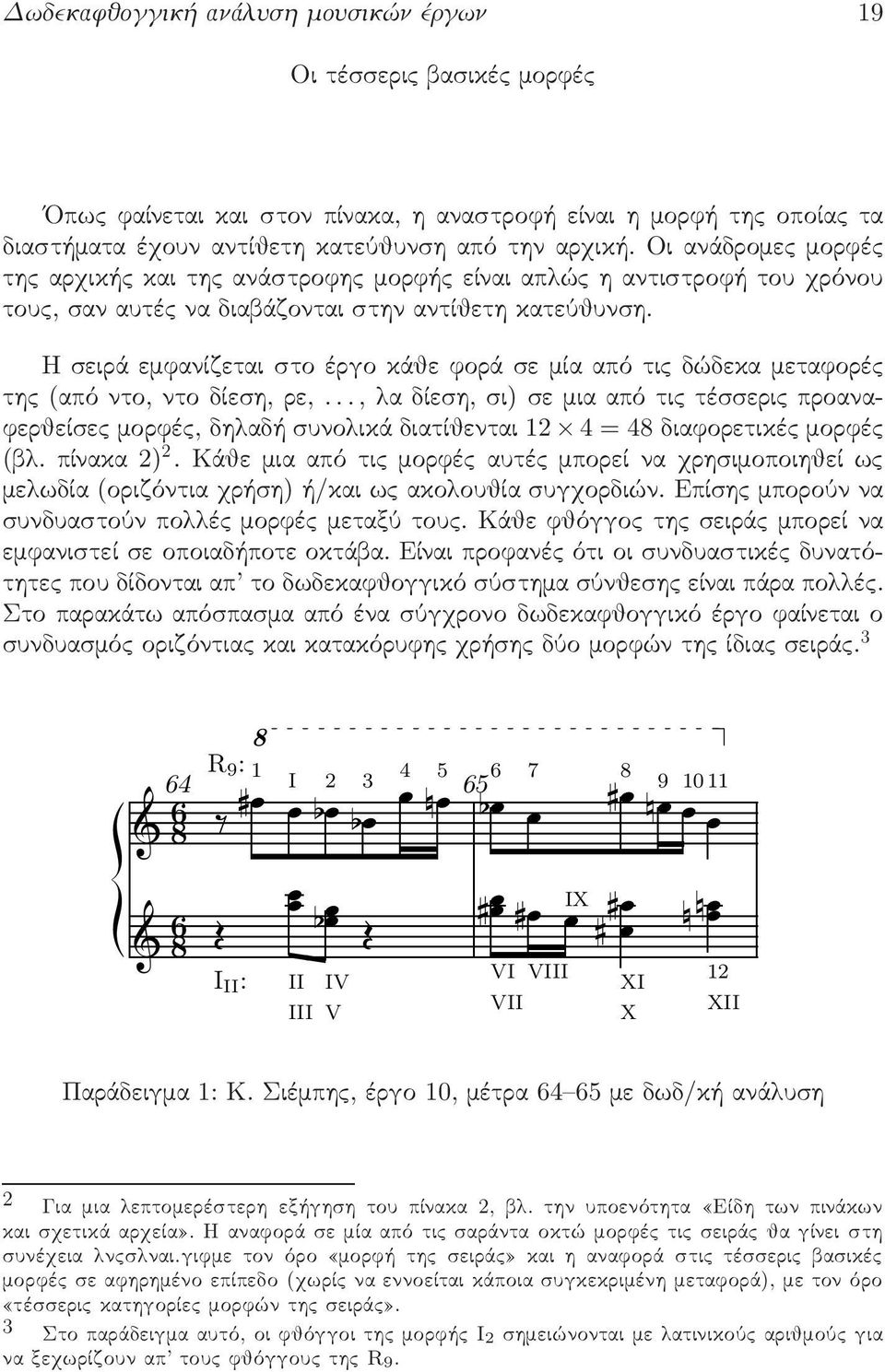 Η σειρά εµφανίζεται στο έργο κάθε φορά σε µία από τι δώδεκα µεταφορέ τη (από ντο, ντο δίεση, ρε,.