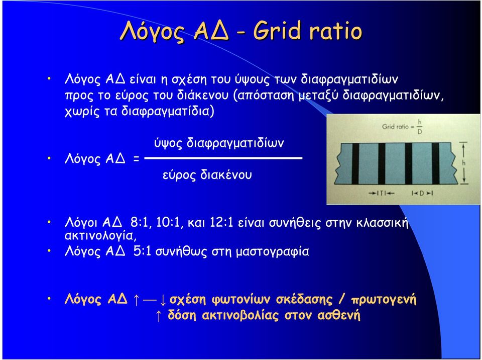 διαφραγματιδίων εύρος διακένου Λόγοι Α 8:1, 10:1, και 12:1 είναι συνήθεις στην κλασσική